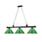 Z-Lite Cordon 3 Light Billiard, Matte Black & Green 2306-3MB-PGR - alternate 2
